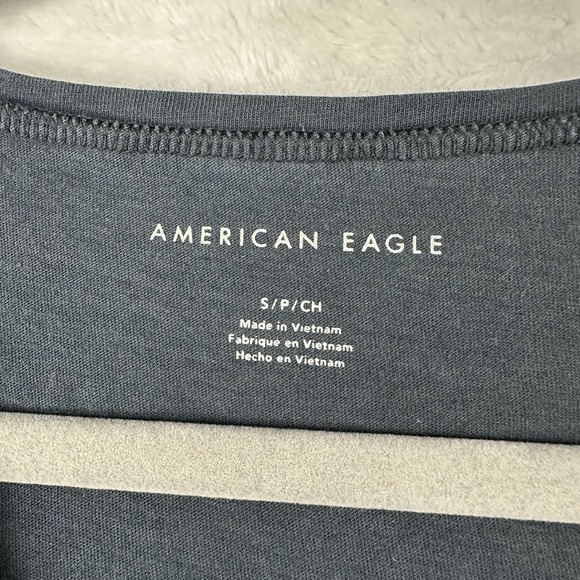 American Eagle Womens Black Tank Cropped Peplum Top Shirt Sz S - Picture 4 of 14